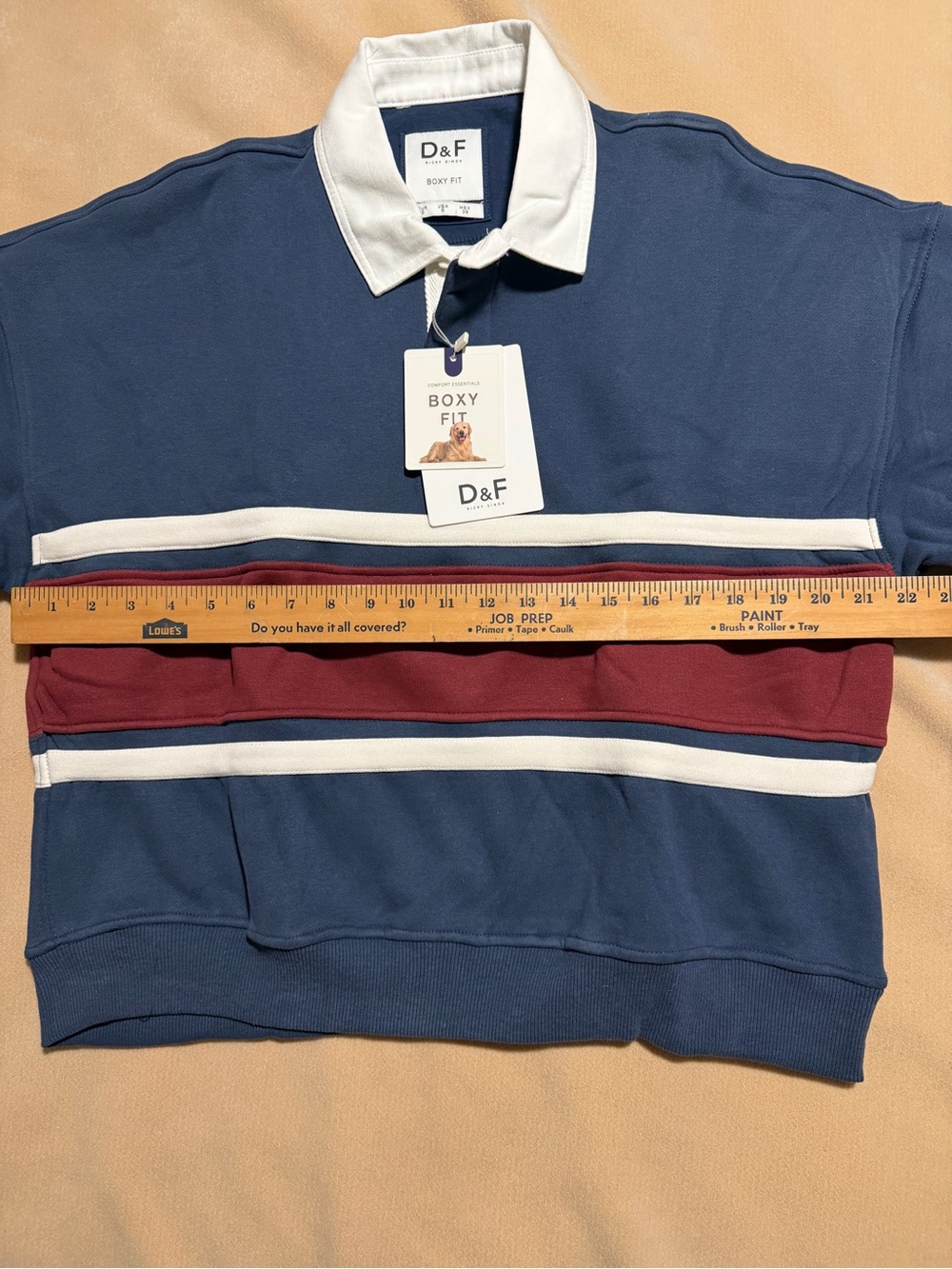 D&F Ricky Singh Mens Multicolor Long Sleeve Boxy Fit Rugby Size Small - Picture 2 of 13